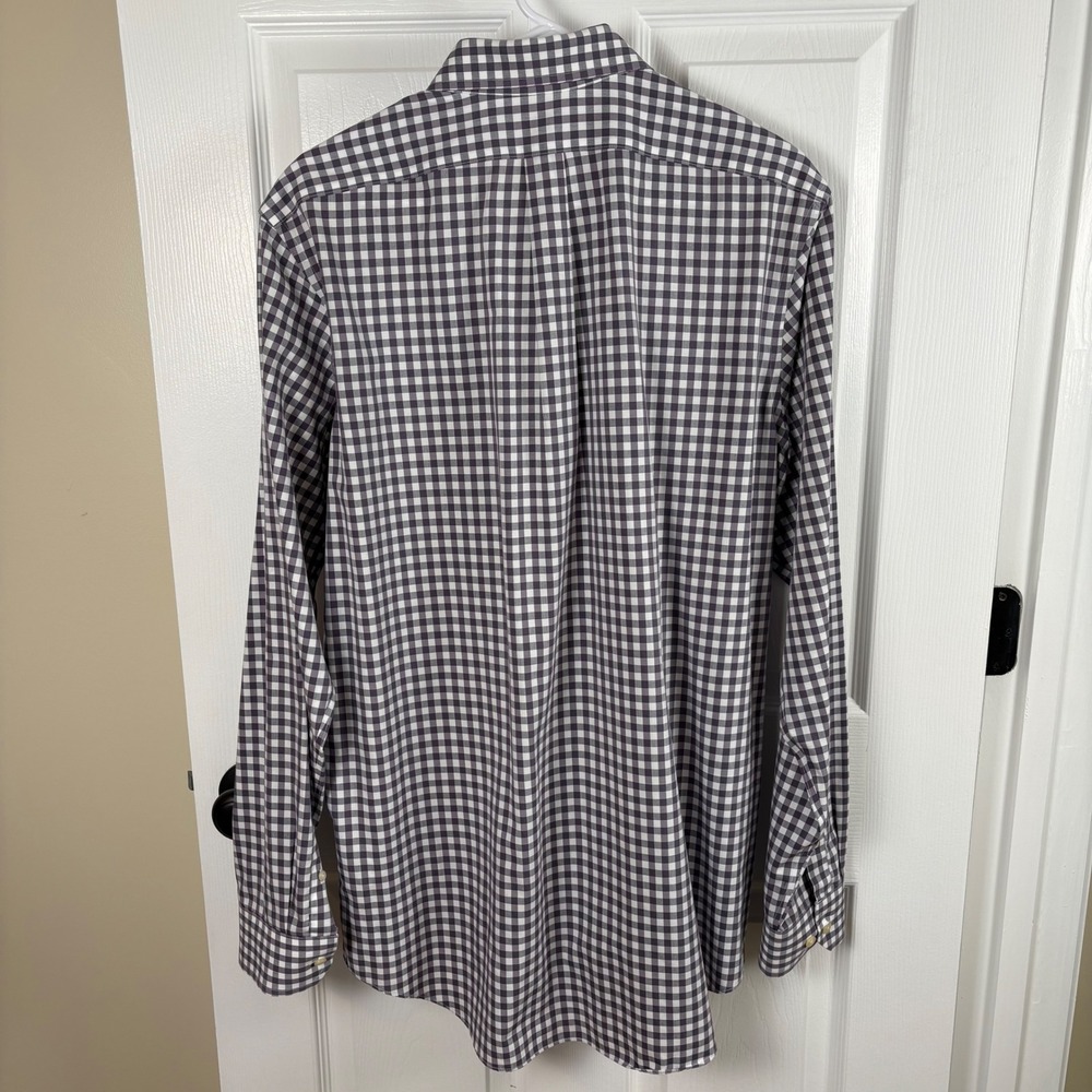 Banana Republic Button Up Shirt Men's LT Purple Gingham Non-Iron Classic Fit - Picture 6 of 6